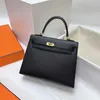 Akilyle Bolso de mano de diseñador de lujo Bolso cosido con hilo encerado hecho a mano Bolso de cuero con patrón de mano Bolso de cuero genuino Bolso cruzado de un solo hombro para mujer 25/28