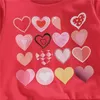 Pullover Saint-Valentin pour enfants Sweatshirt Sweet-shirt Automne Casual Heart Imprimez à manches longues T-shirt T-shirt Baby Girl Clothes Top L23121511