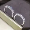 Cluster ringen Cluster ringen Lab Diamond Ring 925 Sterling Sier Sieraden Engagement Wedding Band voor vrouwen Bruidsverklaring Party Access Dhohu