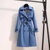 Women Trench Coats S-4xl Nowy wiosenny styl Anglii Windbreaker Lose Średnie długi elegancki pasek damski płaszcz żeńska mody marki mody kurtka mody kurtka