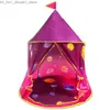 Toy Tents Purple Pink Children's Tält Toy Tents TEEPEE för barn utomhus camping tält 116*120 cm universum resa inomhus barnspel tält Q231220