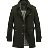 Men's Trench Coats TPJB Men Autumn Mid-length Overcoats Thin Cotton Casual Trenches Male Fashion Button Coat Jackets Windbreaker