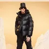Men Winter Fashion White Duck Down Coat Male Retro Light Thin Down Jackets Men Solid Color Loose Hooded Overcoats H381 231220