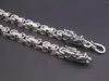 Kedjor Real Solid 925 Sterling Silver Chain Men Lucky 5mm Wide Byzantine Necklace 60cm/81G