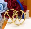 Elegant Lady Heart -formade örhängen Toppdesigner smycken örhängen Big Size Ear Studs Hoop Gold Earring for Beautiful Girl