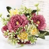 Decorative Flowers Simulation Silk Dahlia Bouquet Cafe Decoration Artificial Dahlias White Purple Blue Flower Restaurant Floral