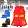 Varor Andra sportvaror Vuxna barn Sanda Uniform MMA Shorts Sport Boxing Jerseys Wushu Sanda Suit For Kids Thai Shirt Training Co