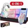 Clavier Souris Combos Punk Gaming Et USB Filaire Rétro-Éclairé Rétro 108 Touches Claviers Casque Pad 4In1 Pour Gamer Drop Livraison Ordinateur Dhjt8