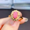 Eheringe Opal-Verlobungsring Einzigartiger Cluster-Ring aus Gelbgold im Ovalschliff mit Perlen 925 Silber Opalring 231219