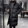 2023 Men s Down Jacket Mid Length Warm Standing Collar Cotton Winter Fashion Casual Street Clothing Size 5XL M 231220