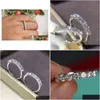 Cluster ringen Cluster ringen Lab Diamond Ring 925 Sterling Sier Sieraden Engagement Wedding Band voor vrouwen Bruidsverklaring Party Access Dhohu