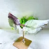 Decorative Figurines Large Size Natural Fluorite Wings Crystal Carving Healing Energy Stone Fashion Home Decoration Birthday Gift 1PCS