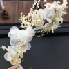 Hårklipp söta bröllopsstift ornament som lyser gipsophila handgjorda brudhuvudbonad elegant