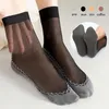 Meias femininas 10 pçs 5 pares macio verão veludo seda transparente antiderrapante inferior splice moda senhoras ultrafinos meia respirável sox