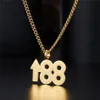 Manlig titanstålhalsband 88 upp stigande hänge Simple Number Dingle Chain Unisex Jewelry Gifts Chains3210