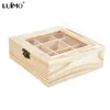 Jewelry Boxes Home Retro Storage Box Nine Grid Wooden Sugar Bag Container Tea Accessories 231219