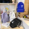 Sacos escolares moda string etiqueta cor sólida náilon mulheres mochila feminina simples saco de viagem adolescentes meninas bonito senhora livro mochilas