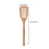 Ustensiles de cuisine 7 pièces ensemble d'ustensiles de cuisine en bois avec conception commune en bambou cuillères à spaghetti en bois naturel spatule Wok pour accessoires de cuisine 231219