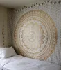 Tapestries White Mandala Tapestry Hippie Wall Hanging Bohemian bedspread Sofa Cover decor mandala DIY Home 231219