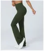 A10 Yoga Fleared Pants Womens High midja Slim Fit Belly ll Bell-Bottom byxor visar ben Long Yoga Fitnes 2302