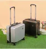 Suitcases Y2325 18 Inch Lightweight Boarding Trolley Box Male Student Password Travel Leather Suitcase Luggage