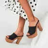 Kleidschuhe für Dropship 2023 Sommer Damen Mules Pumps Vintage Block High Heels Bequeme Walk-Plattform Große Größe 43