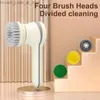 Rengöringsborstar Kök Electric Cleaning Brush Powerce Cordless Scrubber Cordless Dusch Scrubber med 4 utbytbara huvuden Sladdlös elektrisk Q231220