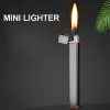 Slim Mini Lighter Refillable Butane Gas Bekväm och lätt cigarettflamma Ljusare slipningshjul Metalländare BJ