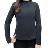 Frauen Blusen vielseitige Frauen Top Mock Kragen Wärme Pullover Schlanker Anpassungen mit mittlerer Länge Feste Farbe Sweatshirt für Herbst Federweiche
