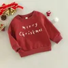 Pullover dzieci chłopcy dziewczyny świąteczne bluzy do druku okrągły szyja długie rękawy pulloby zimowe bluzy topsl231215
