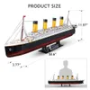 3D Puzzles Cubicfun för vuxna ledde Titanic Ship Model 266 st Cruise Jigsaw Toys Lighting Building Kit Hemdekoration Gåvor 231219