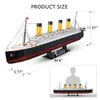 3D Puzzles cubicfun para adultos liderou o navio Titanic Modelo 266pcs Cruise Jigsaw Toys Kits Building Kits Home Decoration Gifts 231219