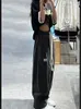 Capris Houzhou Harajuku Wide Leg Pants Women Hippie Hippie Fashion Fashion Fashion