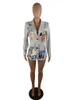 Autumn Women Blazers Design Sense Nisch Graffiti British Style Suit Plaid Casual Long Sleeve Loose Ladies Coats Blazer Women 231220
