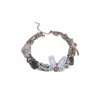 Collier ras du cou papillon en peluche pour femmes, chaîne de cou personnalisée et polyvalente, accessoires de bijoux