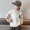 Pullover Boys Spring Autumn Fashion Cotton Sweatshirts Kids New Rabbit Patchwork Element Sports Outfits Bottomskjorta Barn Klädsling231215