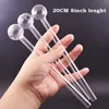 Tuyaux en verre de haute qualité, tuyau géant pour brûler les ongles, 8 pouces de longueur, grande boule en verre Pyrex, concentré transparent, excellents tubes pour fumer pour les fumeurs