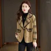 Jaquetas femininas jaqueta mulheres high-end dupla face casaco de lã outono inverno 2023 curto overwear espessado estilo ocidental outcoat feminino tops