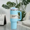 Tazas Taza de 40 oz Vaso con asa Vasos aislados Tapas Paja Taza de termos de café de acero inoxidable de 40 oz lista para enviar Botellas de agua con aislamiento al vacío