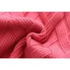Set di abbigliamento 2 pezzi Set di gonna maglione per ragazze Autunno Inverno Tinta unita Piccolo coniglio Set di due pezzi lavorato a maglia rosa per ragazze Set di vestiti casual 231219