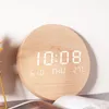Relógios de parede Relógio de madeira falso Sala de estar Decorativa Digital Eletrônica Recarregável Cabeceira