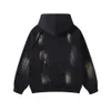 Designer Luxury Chaopai Classic Men and women distressed by ink splatter hoodies, stylish oversized loose and versatile casual jackets