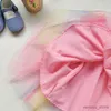 Sukienki dziewczyny Summer Nowa sukienka dla dziewczynki słodki latający rękaw Rainbow Stereoskopowe skrzydła siatkowe sukienki urodzinowe