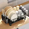Kitchen Storage Dish Rack Countertop Multificational Shelf Cabinet Chopsticks Draining Holder Household Accessories