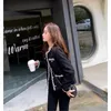 French ladies style black Jacket Women's Korean version short Top bright sparkling Fashion simple casual 231220