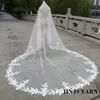 Wedding Hair Jewelry Long Lace Decal Mandala Veil 1 Layer 3 M 4M 5M Cathedral Length Luxurious Bridal Accessories 231219