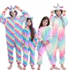 Kigurumi Wolf Pyjamas Erwachsene Animal Panda Unicorn Onesie für Frauen Kinder Pijama Anzug Winter Cosplay Kostüme Nachtwäsche 231219