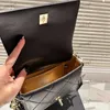 Elegante borsa a tracolla da donna 18 cm in pelle a conchiglia Hardware argento Fibbia in metallo Borsa di lusso Matelasse Borsa a tracolla a catena larga Borse per il trucco Borse eleganti Sacoche