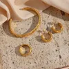 Wedding Jewelry Sets 2023 Classical Vintage Women Gold Plated Set Chunky Statement Earring Rings India Dubai Accessories 231219