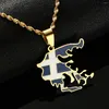 Pendant Necklaces Greece Map Pendants Silver Color Gold Greek Jewelry Chain